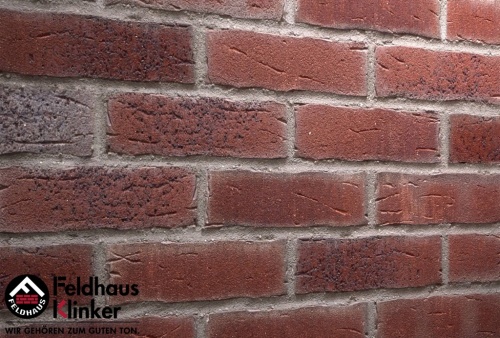 Фасадная плитка ручной формовки Feldhaus Klinker R664 sintra cerasi aubergine, 215*65*14мм